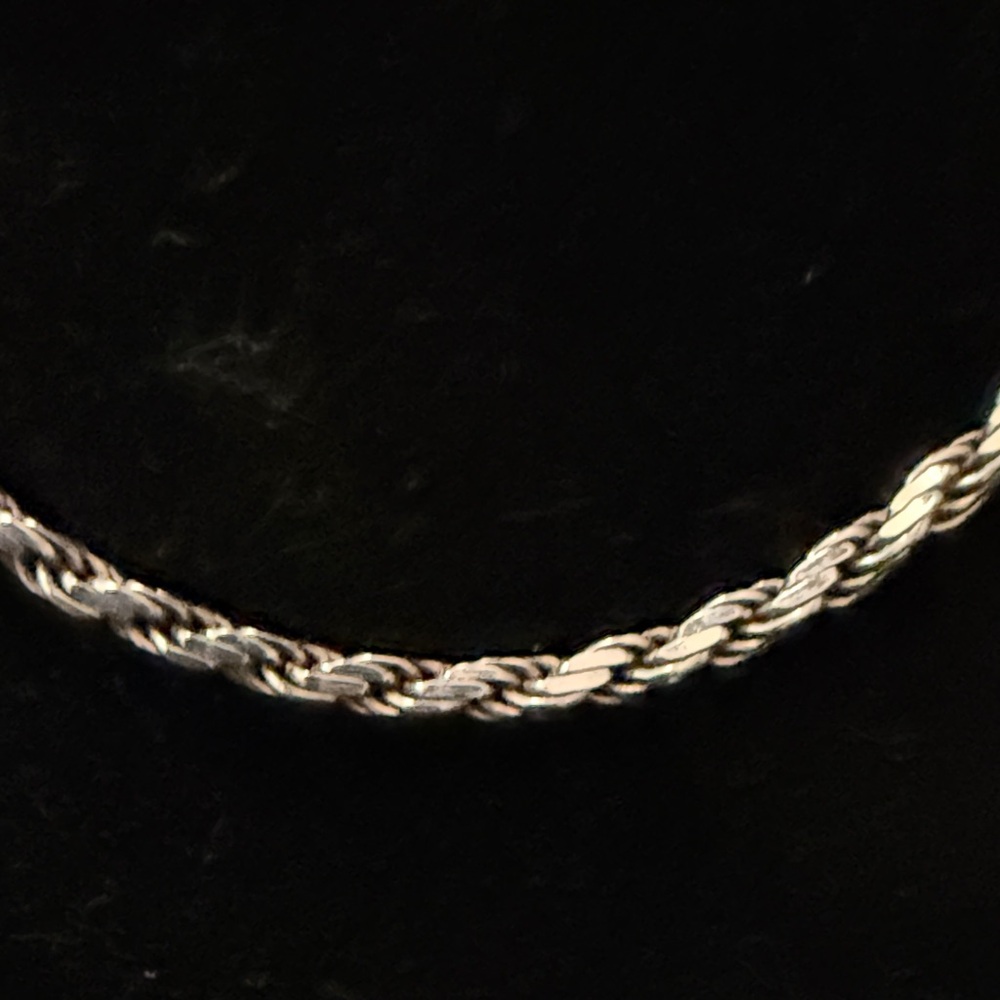 Women's Rope Chain Necklace - Polished Silver Finish - Picture 9 of 9